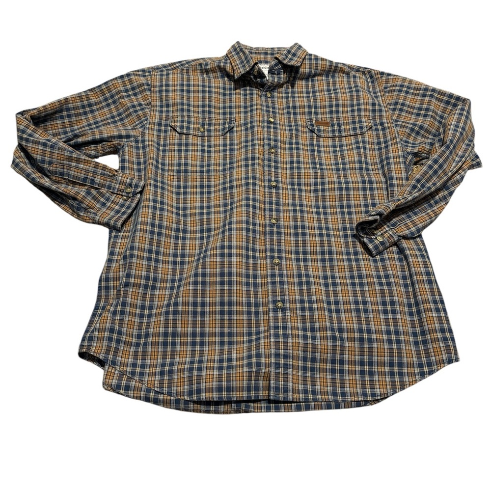 Carhartt Long Sleeve Button Up Plaid Design Shirt XL Tall